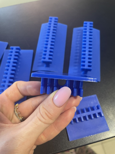 Set of blue adhesive adapters 10-in-1