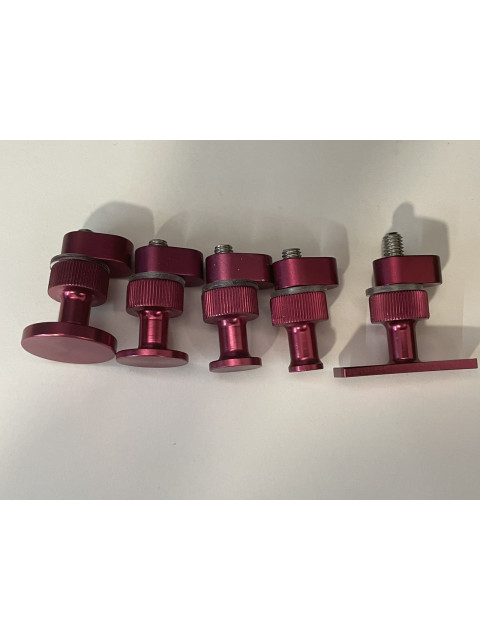 Set of aluminum adhesive adapters, 5 pcs (round + 1 cross)