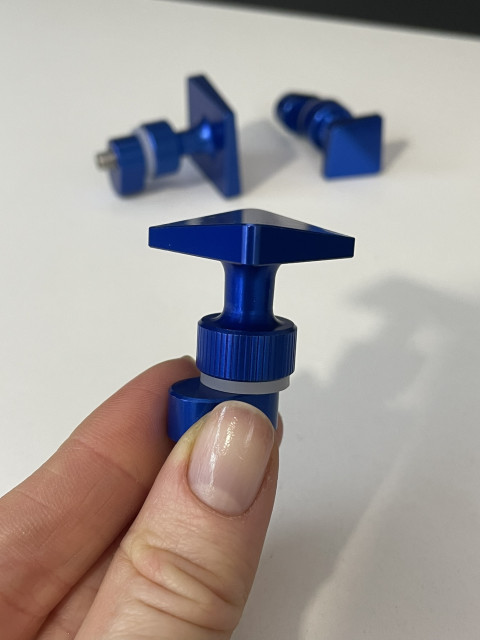 Set of square aluminum glue adapters for cold glue, 3 pcs.