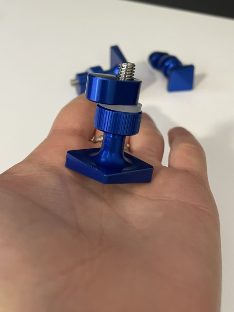 Set of square aluminum glue adapters for cold glue, 3 pcs.