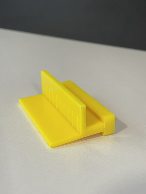 L-55mm Edge Glue-On Adapter, Yellow