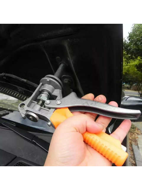 Gun for leveling process holes
