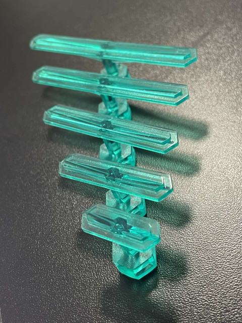 A set of crisis adapters, turquoise, stepped surface, durable, 5 pcs.