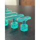 A set of crisis adapters, turquoise, stepped surface, durable, 5 pcs.